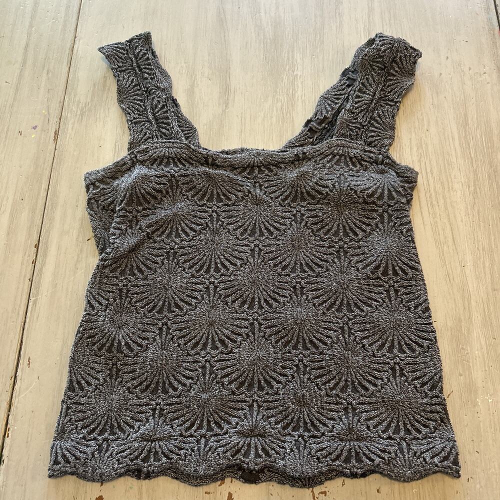 Free People Intimately Love Letter Cami Gray Black Size M/L Boho Festival
